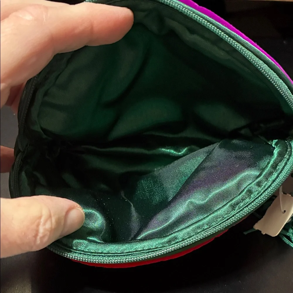 Totes vintage Red Purple and Green Velvet Pouch